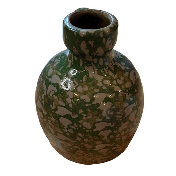 Beaumont Brothers Pottery BBP Jug Pitcher Sponge Ware Green Salt Glaze ‘96 4.5” - Picture 5 of 6